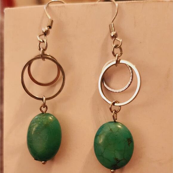 Turquoise dangle earrings - Picture 1 of 5